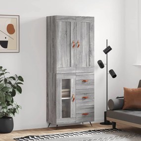 vidaXL Dulap înalt, gri sonoma, 69,5x34x180 cm, lemn compozit