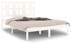 3105596 vidaXL Cadru de pat, alb, 120x200 cm, lemn masiv de pin