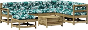 vidaXL Set mobilier de grădină cu perne, 8 piese, lemn de pin tratat