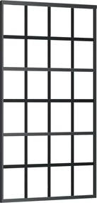 vidaXL Ușă glisantă, negru, 102x205 cm, sticlă ESG și aluminiu