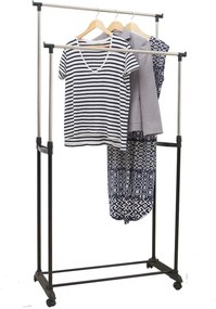 Stander haine SVAN, negru/argintiu, otel/plastic, 80x42x165 cm