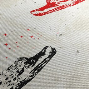 Tablou - Crocodili (cu ceas) (90x30 cm)