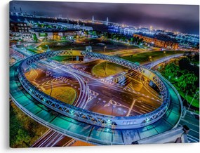 Tablou panorama orașului nocturn (70x50 cm)