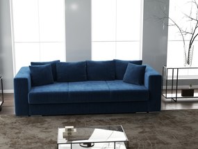 Canapea extensibilă dumonde cu ladă de depozitare si sezut confortabil din spuma high-density, Gloria Zoom Blue 240x100 cm