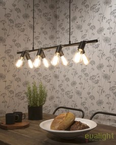 Lustra moderna cu 8 surse de lumina directionabile MIAMI, negru MIAMI/H8/B