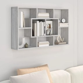 vidaXL Raft de perete, sonoma gri, 85x16x52,5 cm, lemn compozit