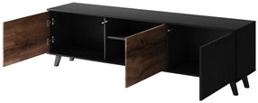 Comoda TV Random RTV2 stejar wotan/negru - L180 x A40 x h52 cm