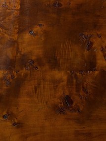Măsuță de cafea din lemn masiv, rotundă, cu 1 sertar, maro antichizat, finisaj lucios, 90.5×34 cm, „Blurr"