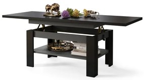 Masă extensibilă de conferință/servire ROY cu blat rabatabil negru/antracit