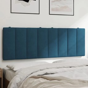 vidaXL Pernă tăblie de pat, albastru, 120 cm, catifea