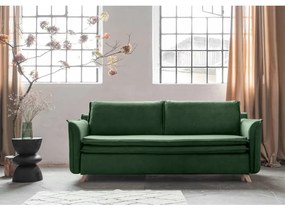 Canapea verde extensibilă cu tapițerie din catifea 225 cm Charming Charlie – Miuform