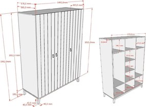 Șifonier de copii bej 149x196x58 cm Sezane – Vipack