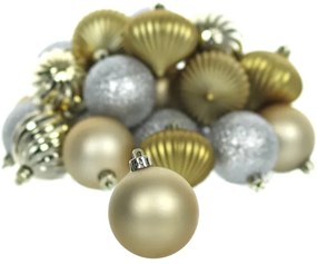 Set de ornamente de Crăciun Retlux 30 buc. auriu/argintiu