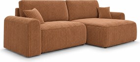 Canapea extensibila reversibila in L NORDEN TILIA 250x140 cm, teracota
