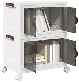 vidaXL Cutie de depozitare stivuită cu roți 28 L 48,5x29,5x59,5 cm