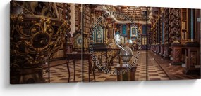 Tablou -Clementinum de Praga (cu ceas) (90x30 cm)