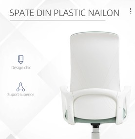 Vinsetto Scaun de birou ergonomic, cu înălțime ajustabilă și balans, 62x56x110-119,5 cm, verde | Aosom Romania