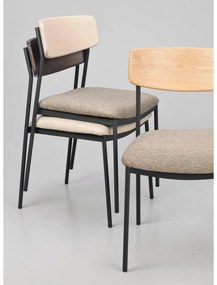 Scaune de dining crem/maro închis 2 buc. Maymont – Rowico