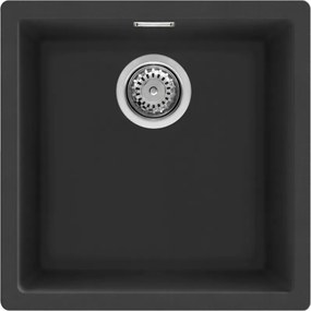 Chiuveta de bucatarie pentru montare sub blat SMEG Quadra VZP45N, 45 cm, Antibacteriana, Rezistenta la zgarieturi si la razele UV, Negru