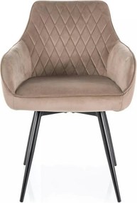Scaun MARLO, bej inchis - Bluvel 40, stofa catifelata/metal, 55x58x88