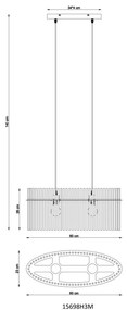 Lustra suspendata, Metal Auriu Mat, Sticla Opaca, GORLEY 15698H3M GL