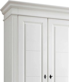 Dulap lemn masiv alb Ariana, 110 × 46 × 200 cm