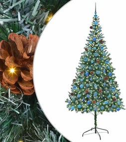 vidaXL Brad de Crăciun artificial cu 300 LED Verde 210 cm PVC și Oțel