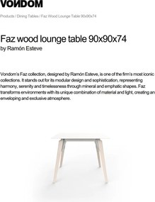 Masa design modern premium FAZ WOOD, 90x90cm