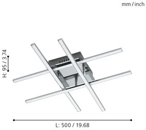 Eglo 95568 - LED Plafoniera LASANA 1 LED/24W/230V
