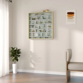 HOMCOM Vitrină pentru colecții vitrină de perete 80 x 9,5 x 83 cm 6 rafturi reglabile pe înălțime 2 uși glisante din sticlă | Aosom Romania