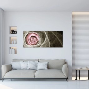 Tablou - Abstract trandafir roz deschis roz (120x50 cm)