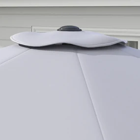 Outsunny Copertină de Rezervă pentru Umbrelă cu Priză de Aer, Rezistentă la UV și Apă, Ø295 cm, Gri | Aosom Romania