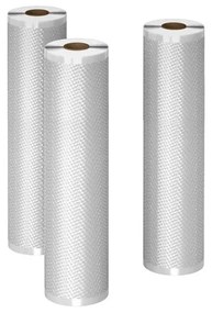 Set 3 role pungi de vidare AENO AVSR25X500, Compatibile VS1/VS2, 25 x 500 cm, 7 straturi, Solide si lichide, Fara BPA, Transparent