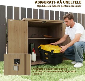 Outsunny Dulap de Depozitare din Lemn pentru Gradina | Aosom Romania