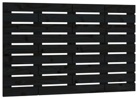 824727 vidaXL Tăblie de pat pentru perete, negru, 96x3x63 cm, lemn masiv pin