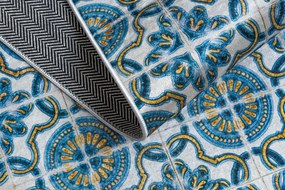 ANDRE 53020 covor lavabil gresii de Lisbona, bucatarie, anti-alunecare - albastru / bej