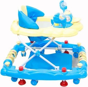 Premergator cu sistem de balansare Baby Care H914, cu melodii, functie balansoar, Ratusca, Albastru