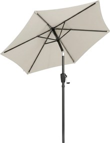Outsunny Umbrelă de Grădină Inclinabilă 2x2 m cu 6 Spițe și Manivelă, din Metal și Poliester Gri Deschis | Aosom Romania