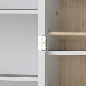 HOMCOM Dulap de bucătărie mobilier pentru depozitare cu 12 rafturi cu uși, rafturi ajustabile, 58x29x119,5cm, alb | Aosom Romania