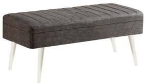 Masă de sufragerie extensibilă cu 2 scaune și 2 bănci Vlasta (alb + antracit). 1073083