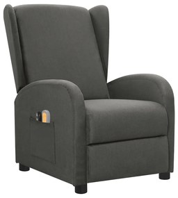 3098938 vidaXL Fotoliu de masaj electric rabatabil, gri închis, textil