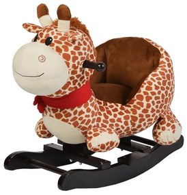 Balansoar din plus cu melodii NOVOKIDS ™ Giraffe XXL , 1-7 ani, dimensiuni 60x32x55 cm, max 30 kg, model Girafa , Portocaliu