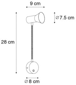 Aplică de perete din bronz cu braț flexibil - Karin Flex
