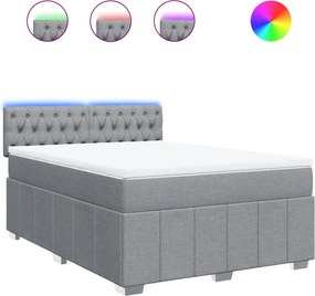 vidaXL Pat continental, gri deschis, 140x200 cm, material textil