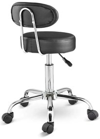 Scaun cosmetic cu spatar, negru