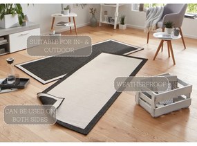 Covor adecvat pentru exterior NORTHRUGS Panama, 80 x 250 cm, negru - crem