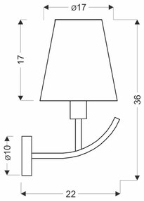 Aplică de perete VITORIA 1xE14/40W/230V galbenă/alamă