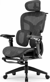 RESIGILAT- AEROMAX PRO SLIDING Scaun ergonomic, Sezut Translatie, cotiere 6D, Tetiera 3D, Suport lombar dublu ajustabil, Suport picioare, Umeras, Full Mesh, Negru