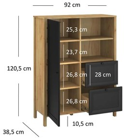 Raft Bruselas (stejar craft auriu + negru) . 1116780
