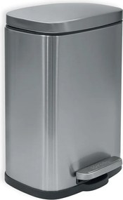 Coș de gunoi argintiu mat cu pedală din oțel 5 l Akira – Spirella